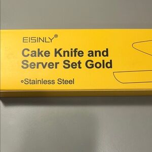 EISINLY Gold Cake Knife and Server Set